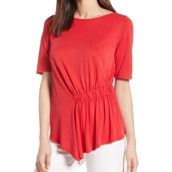Halogen red ruched top - Picture 1 of 8